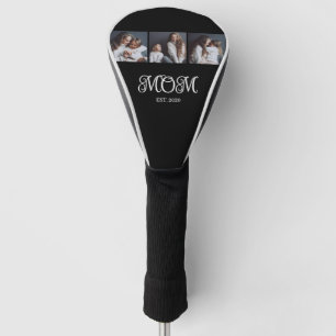 Modern Mom Established Script Black 3 Photo Golf Head Cover