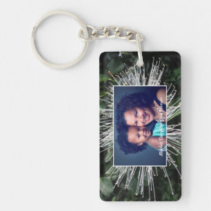 Modern Mom Family Love Photo Personalize Keychain