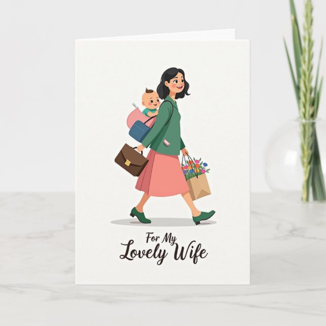 Modern Mom Floral Mothers Day Card (Front)