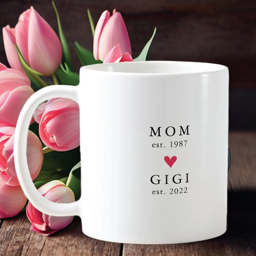 Modern Mom  Gigi Year Est Coffee Mug