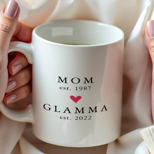 Modern Mom   Glamma Year Est. Coffee Mug