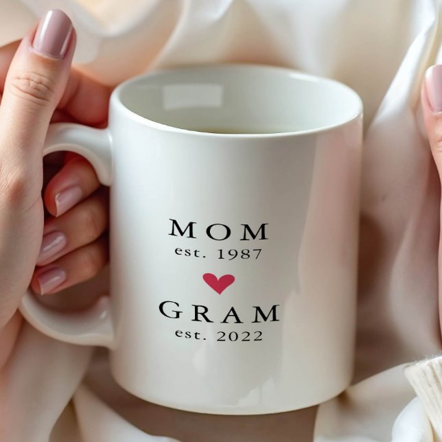 Modern Mom | Gram Year Est. Coffee Mug (Creator Uploaded)
