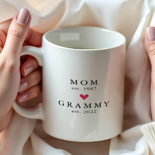 Modern Mom Grammy Year Est. Coffee Mug