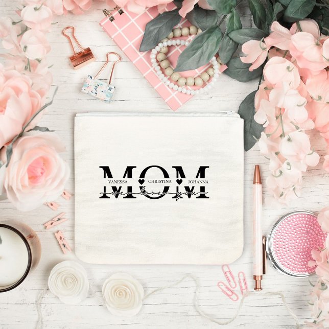 Modern Mom Kids Names Mother's Day Accessory Pouch (Creator Uploaded)