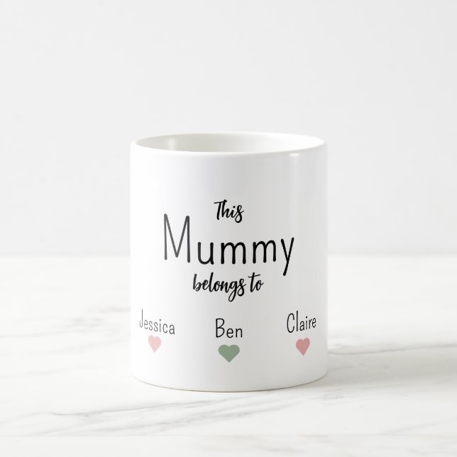 Modern Mom Kids Names Mother's Day Coffee Mug (Center)