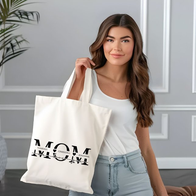 Modern Mom Kids Names Mother's Day Tote Bag (Creator Uploaded)