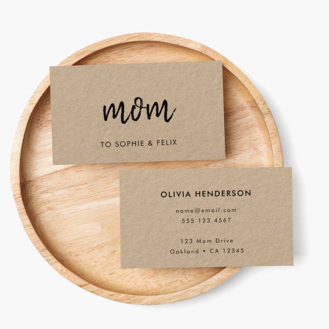 Modern Mom | Kraft Rustic Mommy Contact Card (Creator Uploaded)