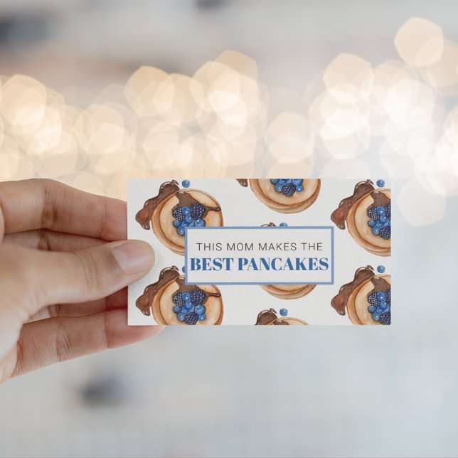 Modern Mom Makes Best Pancakes Gift Business Card (Creator Uploaded)