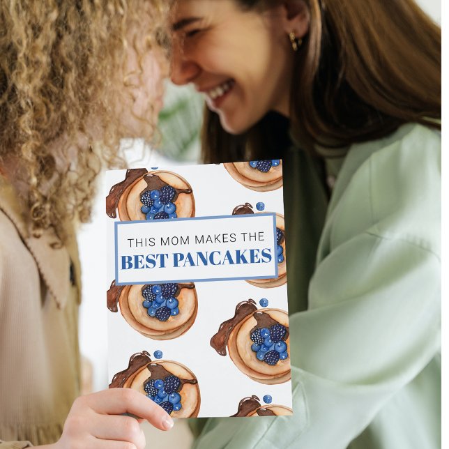 Modern Mom Makes Best Pancakes Gift Holiday Card (Creator Uploaded)