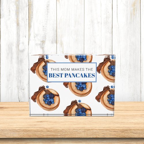 Modern Mom Makes Best Pancakes Gift Photo Block