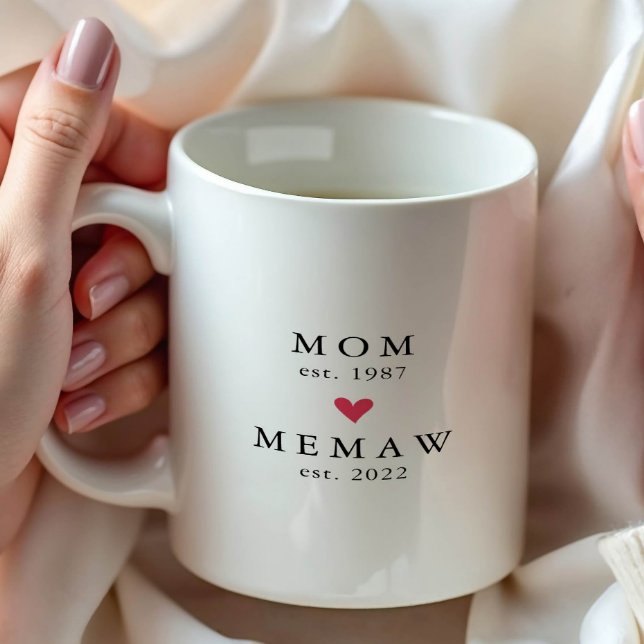 Modern Mom | Mamaw Year Est. Coffee Mug (Creator Uploaded)