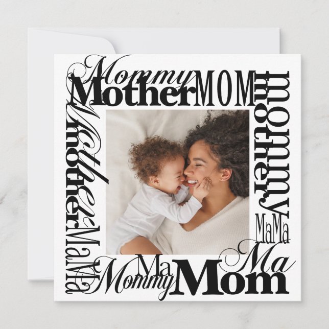 Modern Mom Mommy Mama Photo Mother's Day Card (Front)