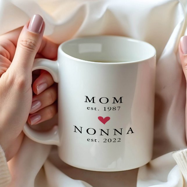 Modern Mom | Nonna Year Est. Coffee Mug (Creator Uploaded)