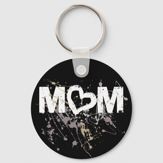 Modern Mom, O Heart Design Keychain (Front)