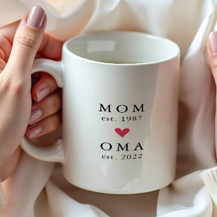 Modern Mom Oma Year Est. Coffee Mug
