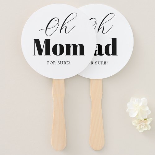 Modern Mom or Dad Baby Shower Game Hand Fan