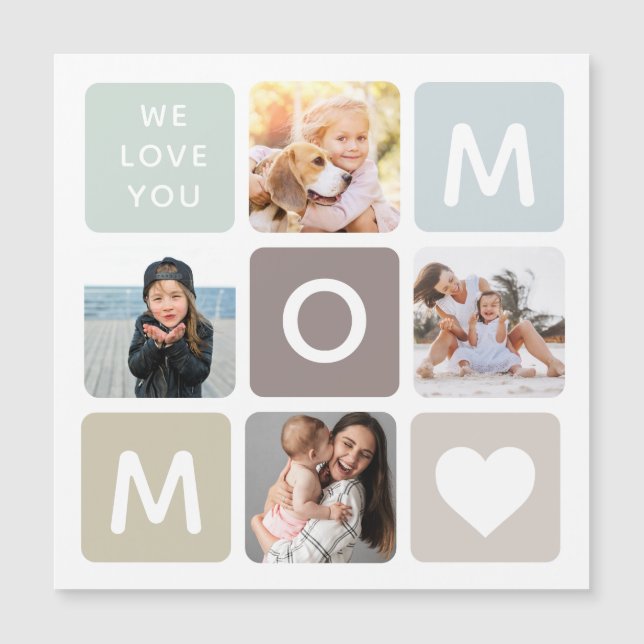 Modern MOM Photo Collage Mother's Day Cute Family (Front)