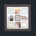 Modern MOM Photo Collage Mother's Day Cute Family Gift Box<br><div class="desc">We love you,  Mom! Modern Mother's day photo collage gift box featuring 4 of your favorite family photos - and a custom message on a modern,  trendy muted earth tone design backdrop. A wonderful keepsake gift!</div>
