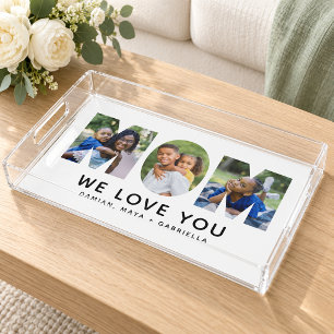 Modern Mom Photo Letter We Love You Acrylic Tray