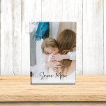 Modern Mom Photo & Super Mom Text | Gift For Mom<br><div class="desc">This gift is perfect for Mother's Day,  birthdays,  or any occasion when you want to show your appreciation for the amazing mom in your life. It is a unique and heartfelt way to express your love and gratitude and is sure to be treasured for years to come.</div>