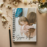 Modern Mom Photo & Super Mom Text | Gift For Mom Notebook<br><div class="desc">This gift is perfect for Mother's Day,  birthdays,  or any occasion when you want to show your appreciation for the amazing mom in your life. It is a unique and heartfelt way to express your love and gratitude and is sure to be treasured for years to come.</div>