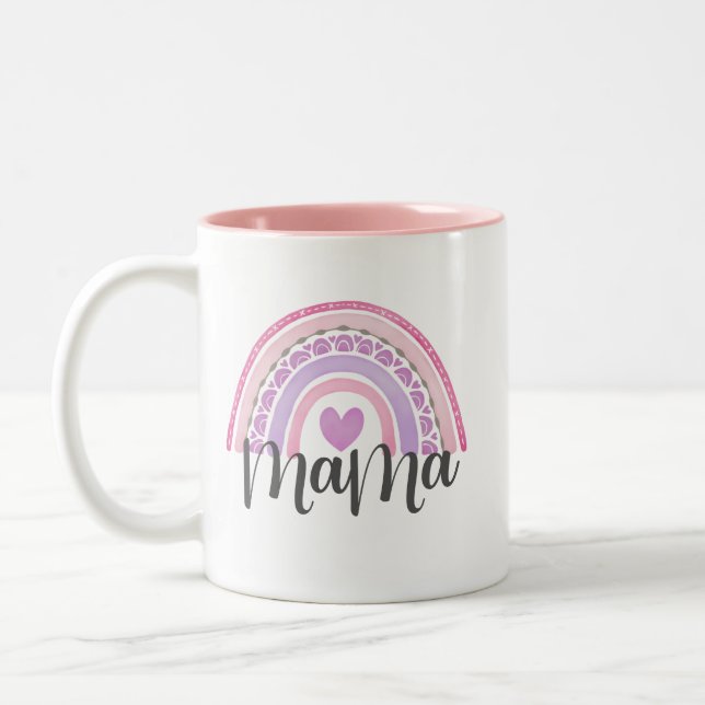 Modern Mom Rainbow Mama Mothers Day Mug (Left)