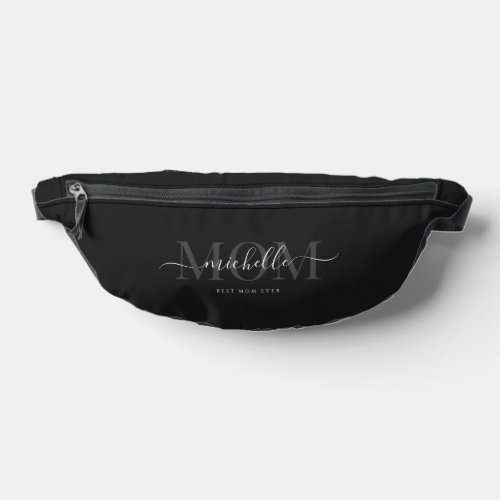 Modern MOM Script Mothers Day Black  Fanny Pack