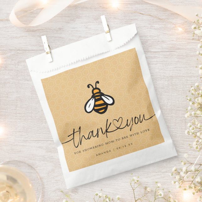 Modern Mom-To-bee Baby Shower Favor Bag (Clipped)
