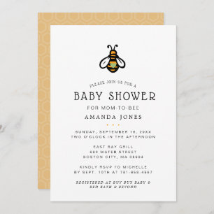 Modern Mom-to-Bee Baby Shower Invitation