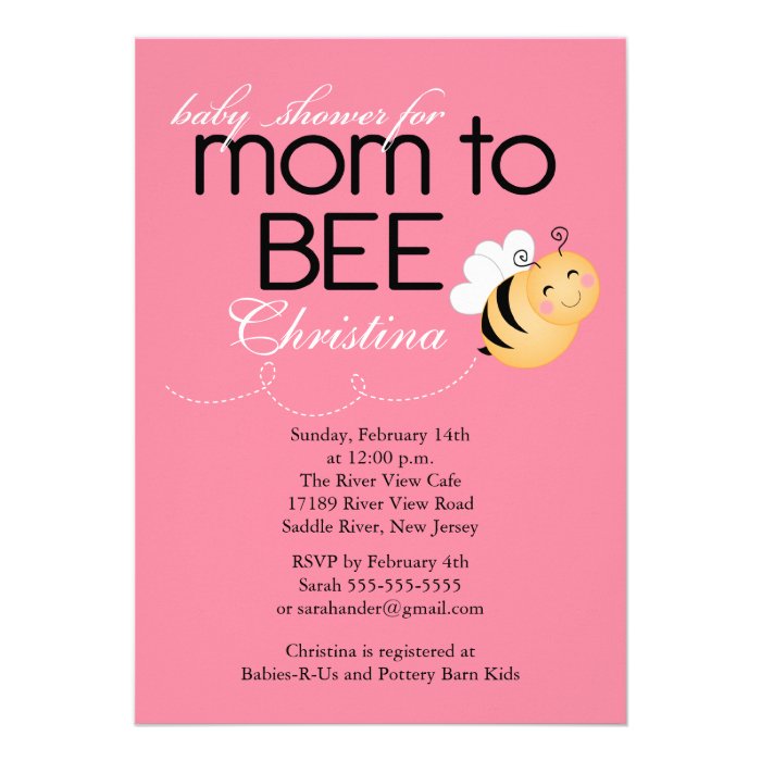 Modern Mom to Bee Baby Shower Invitation