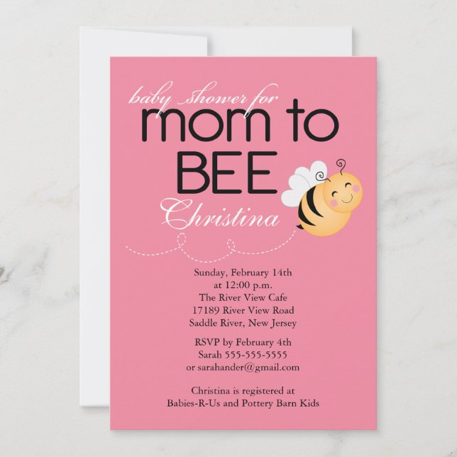 Modern Mom to Bee Baby Shower Invitation (Front)