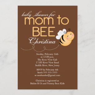 Modern Mom to Bee Baby Shower Invitation
