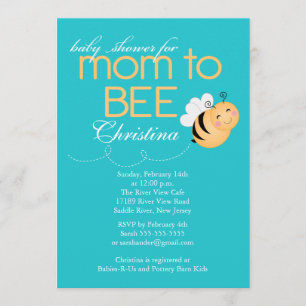 Modern Mom to Bee Baby Shower Invitation