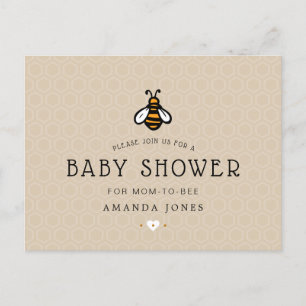 Modern Mom-To-Bee Baby Shower Invitation Postcard