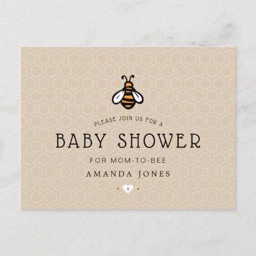 Modern Mom_To_Bee Baby Shower Invitation Postcard