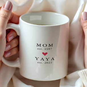Modern Mom   Yaya Year Est. Coffee Mug