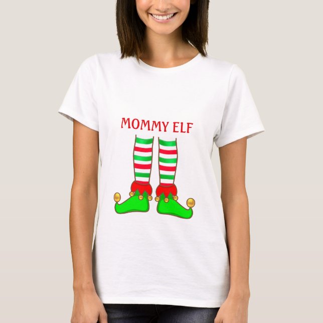 Modern Mommy Elf Christmas T-Shirt (Front)