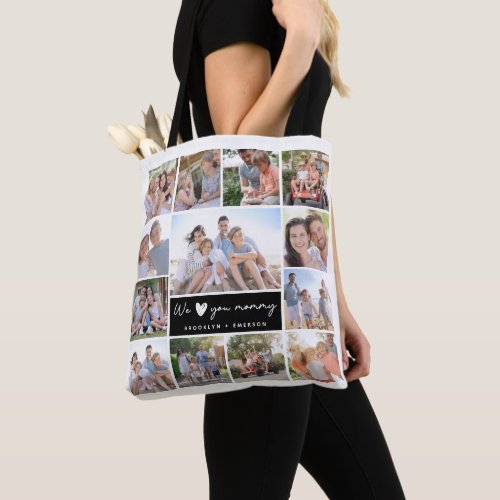 Modern Mommy Family Photo Collage  Tote Bag