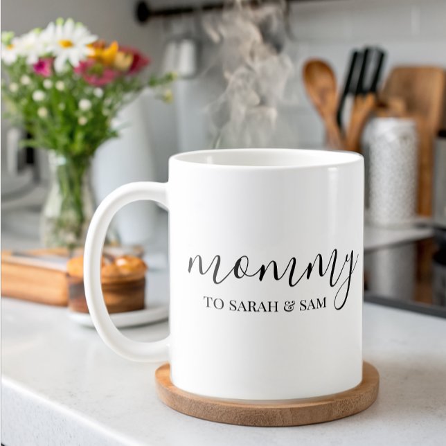 Modern Mommy Kids Names Mother's Day  Coffee Mug (Creator Uploaded)