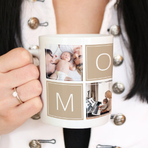 Modern Mommy Photo Collage Custom Giant Coffee Mug