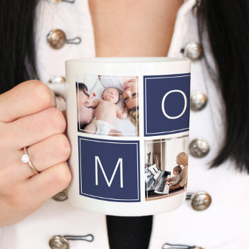 Modern Mommy Photo Collage Custom Giant Coffee Mug by TrendItCo at Zazzle