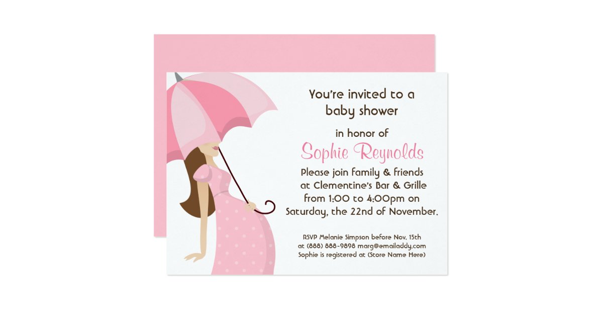Modern Mommy Pink Baby Shower - Girl Card | Zazzle