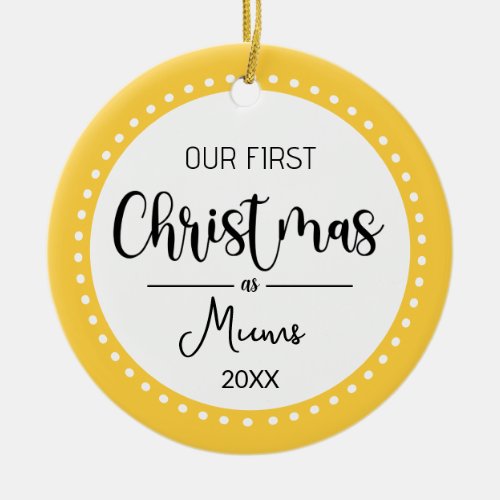 Modern Moms First Christmas bauble style Ceramic Ornament