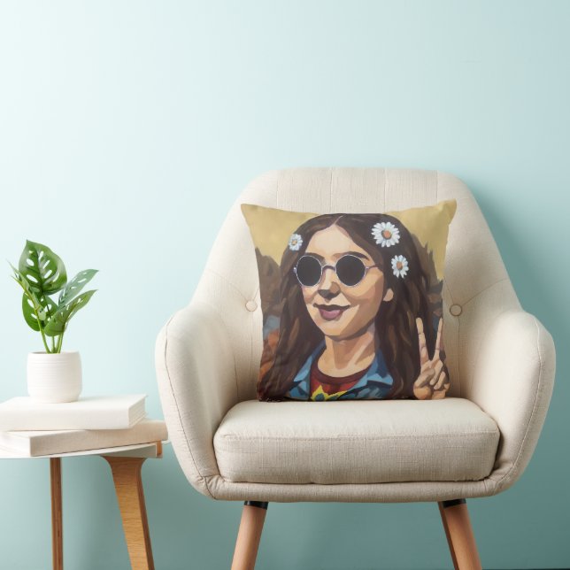 Modern Mona Lisa Painting - da Vinci Inspired Art Throw Pillow (Chair)