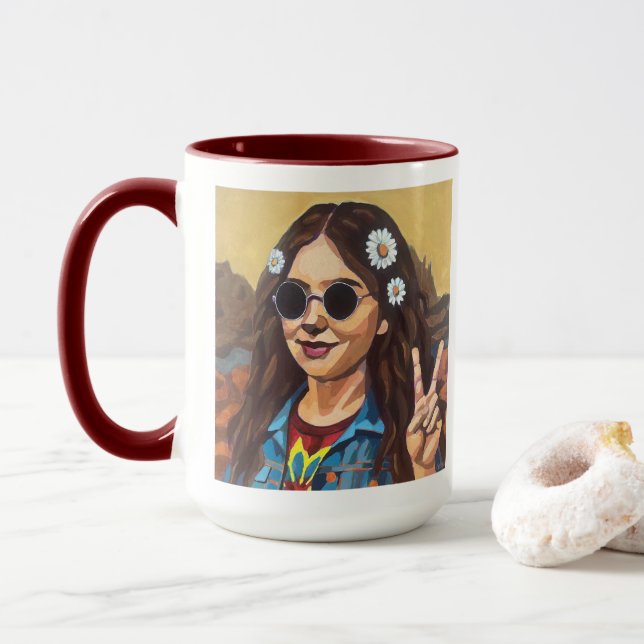 Modern Mona Lisa Painting - Inspired by da Vinci Mug (With Donut)