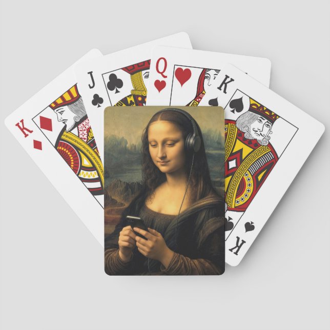 Modern Mona Lisa with Smartphone Poker Cards (Back)