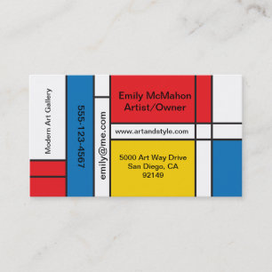 Modern Mondrian Inspired business cards