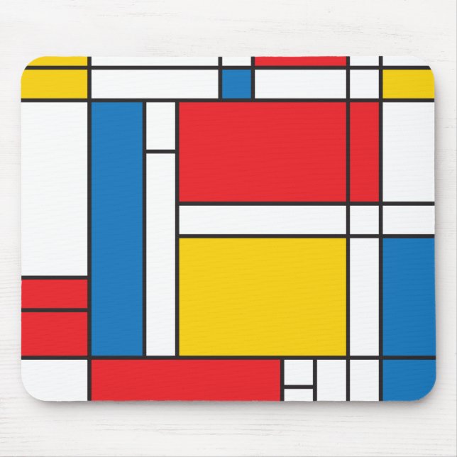 Modern Mondrian Inspired Graphic Pattern Mouse Pad (Front)