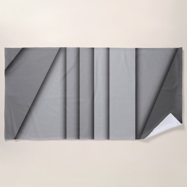 Modern Monochrome  Beach Towel (Front)