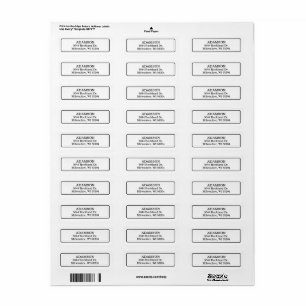 Modern Monochrome Bold Border Return Address Label
